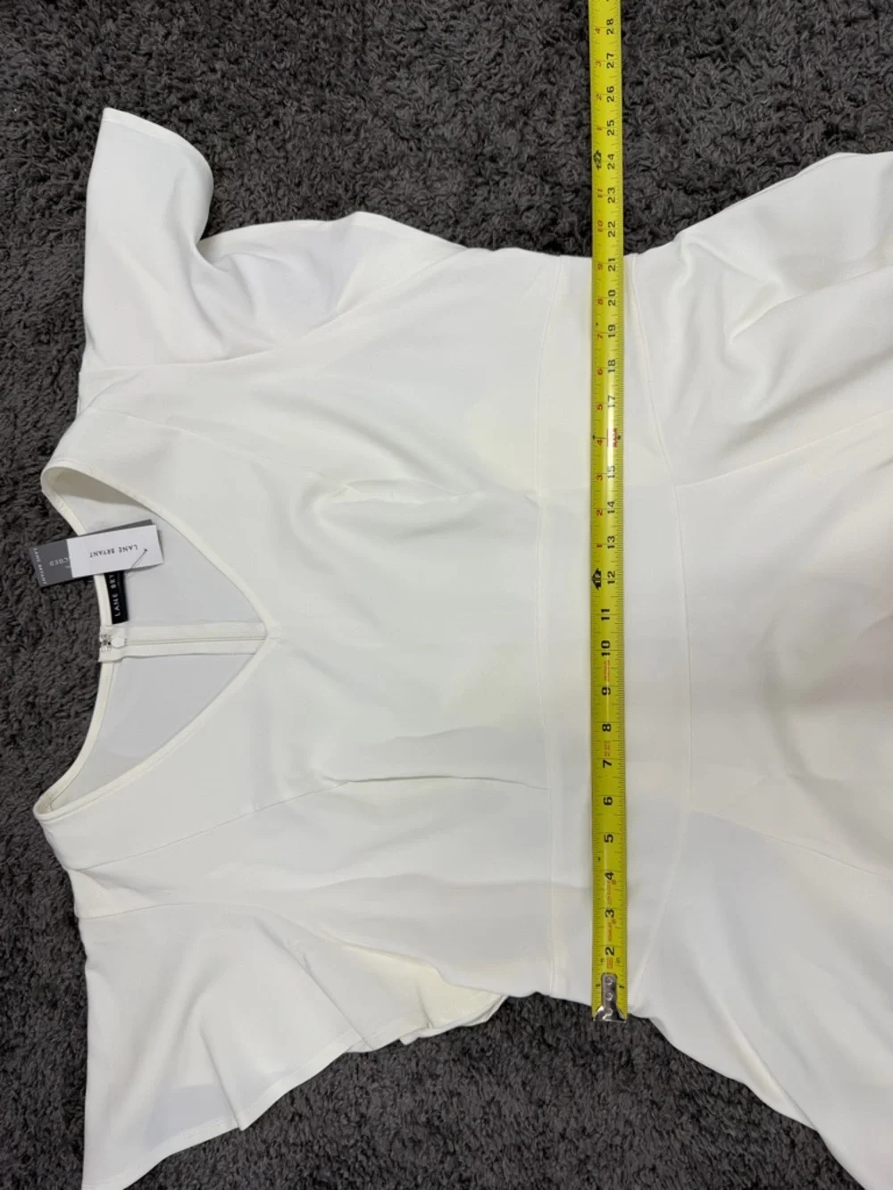 Lane Bryant Ivory High-Low V-Neck MIDI Dress - Picture 12 of 13